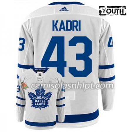 Camisola Toronto Maple Leafs NAZEM KADRI 43 Adidas Branco Authentic - Criança